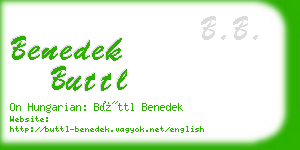 benedek buttl business card